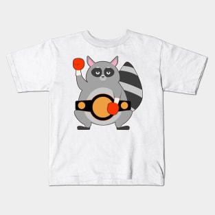 Raccoon as Boxing champ with Belt Kids T-Shirt